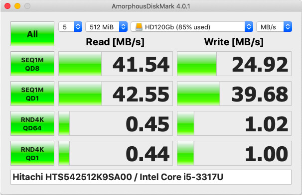 Hitachi HTS542512K9SA00 : Intel Core i5-3317U